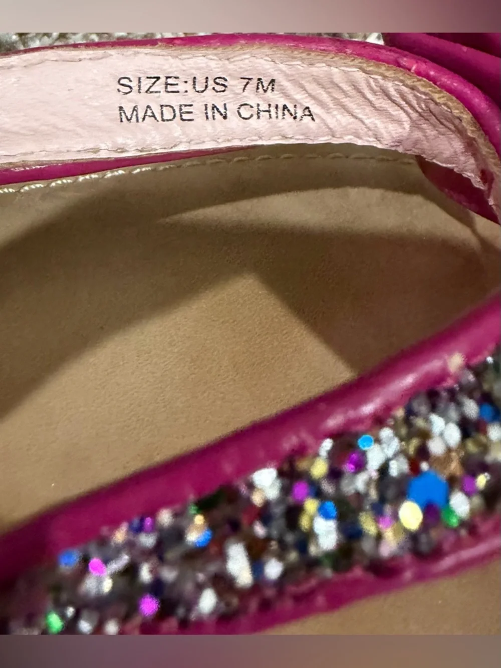 Kate Spade New York Icarda Pink Glitter Bow Slip On Flip Flops Sandal Size 7